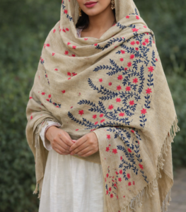 Embroidered Wool Shawl For Ladies