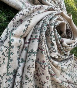 Pure Wool Shawl (Needle Work In Grey)